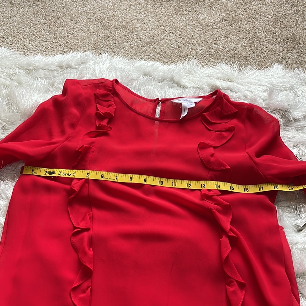 BCBG RED Ruffle DRESS - Picture 9 of 12